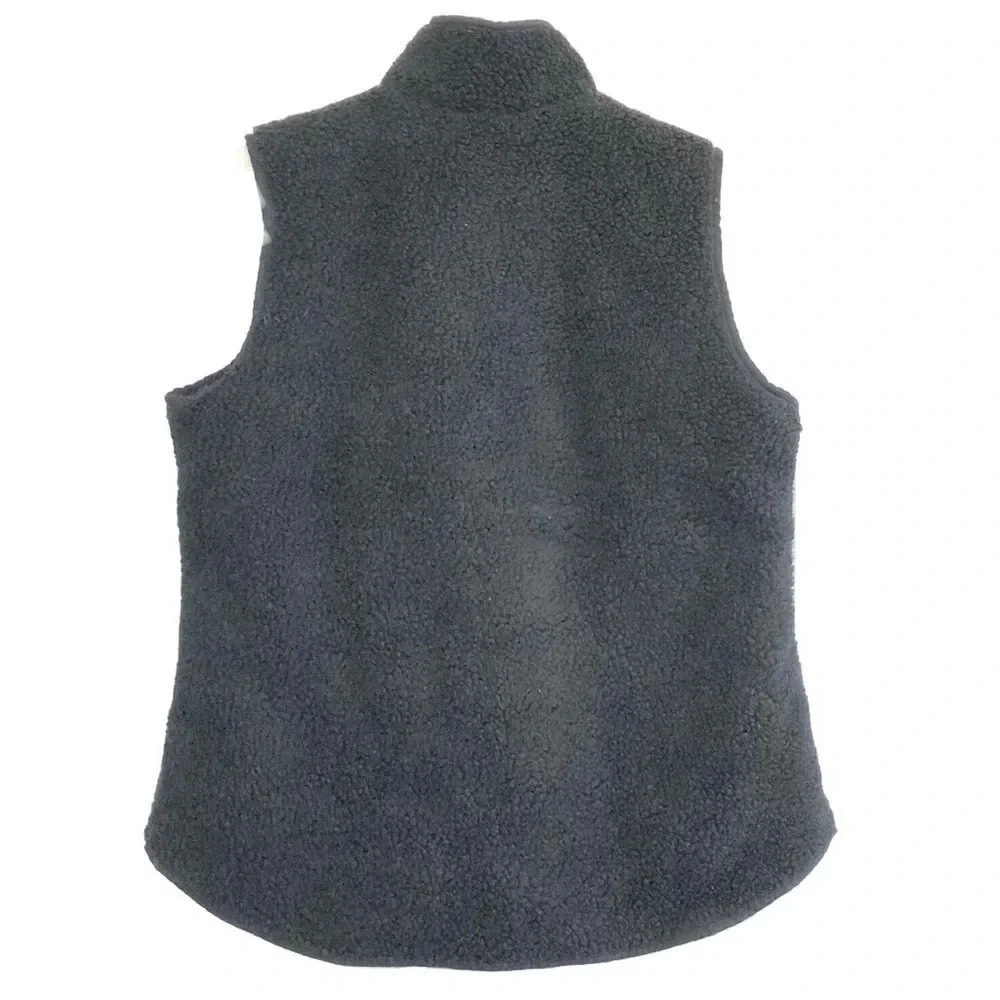 Old Navy Faux Shearling Vest, Black, Large - Picture 2 of 5